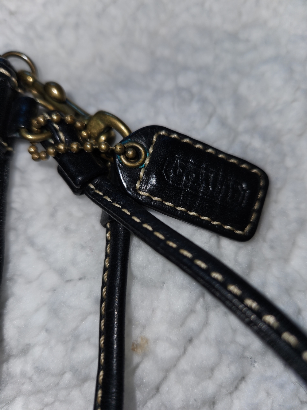 Coach Black Canvas Wristlet with Contrast Stitching - Picture 10 of 10